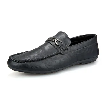 2022 Homens Novos Calçados da Marca Homens Sapatos de Couro Genuíno Homens Sapatos Mocassins Slip On Preto Homens Flats Masculino Condução Sapatos