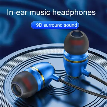 Jogos de Música com Fios de Fones de ouvido Com Microfone Embutido Ergonômico Controle de Fio De ouvido de Metal Portátil, 3,5 mm Fones de ouvido para Smartphone