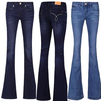 novo Senhoras OL Casual Calças jeans Flare, Calça de Marca de jeans sexy mulheres