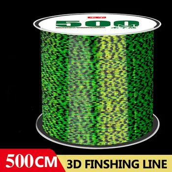 500m 3D Invisível Spoted Super Forte Carpa Linha de Pesca Monofilamento Salpico de Fluorcarbono Revestido de Pesca Accsssories X599B
